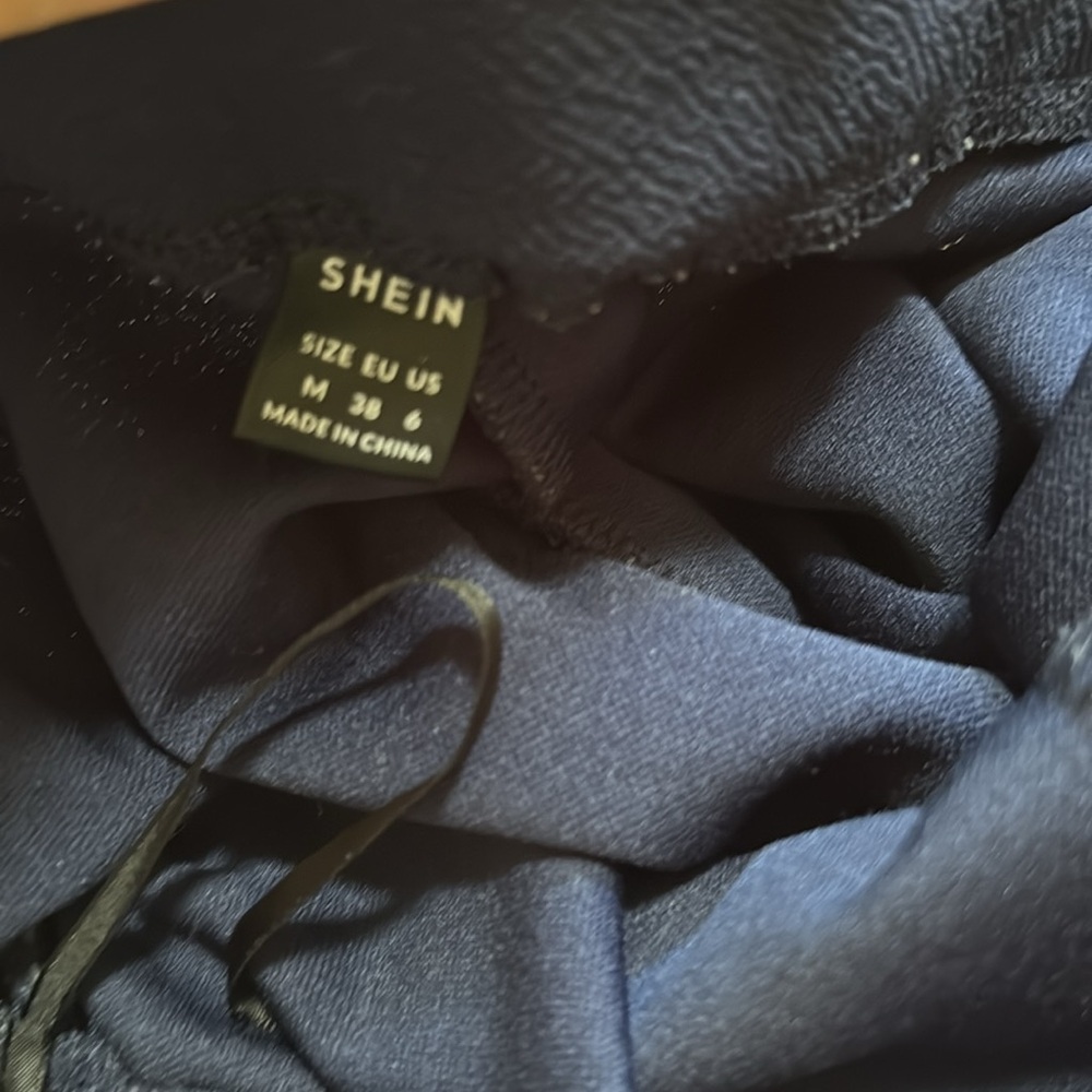 Navy Ruffled Dress Pants - Picture 3 of 3